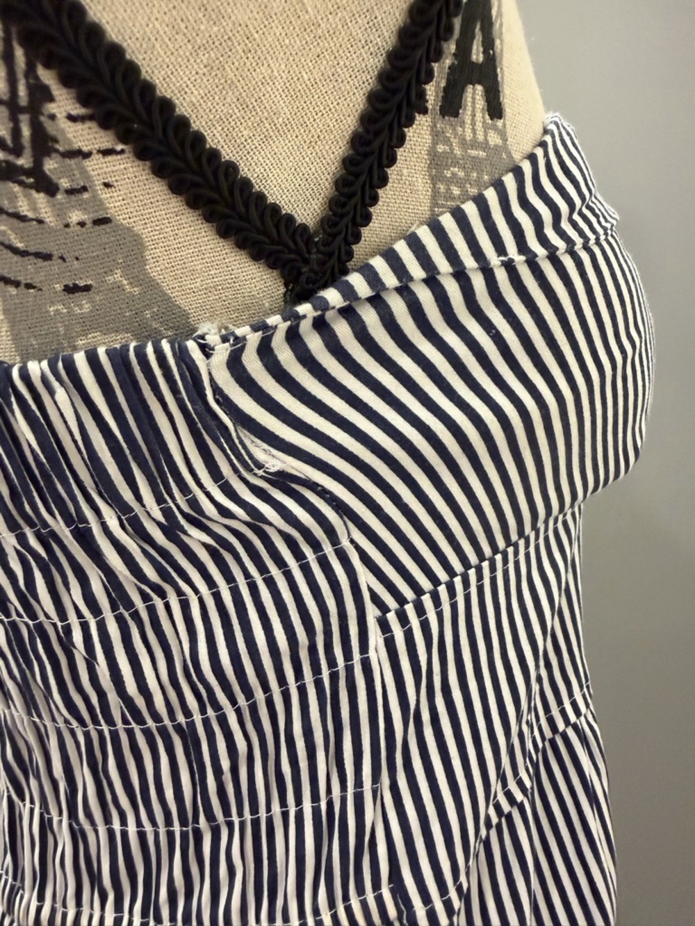 Nautical Navy & White Striped Strapless Dress - Picture 9 of 9